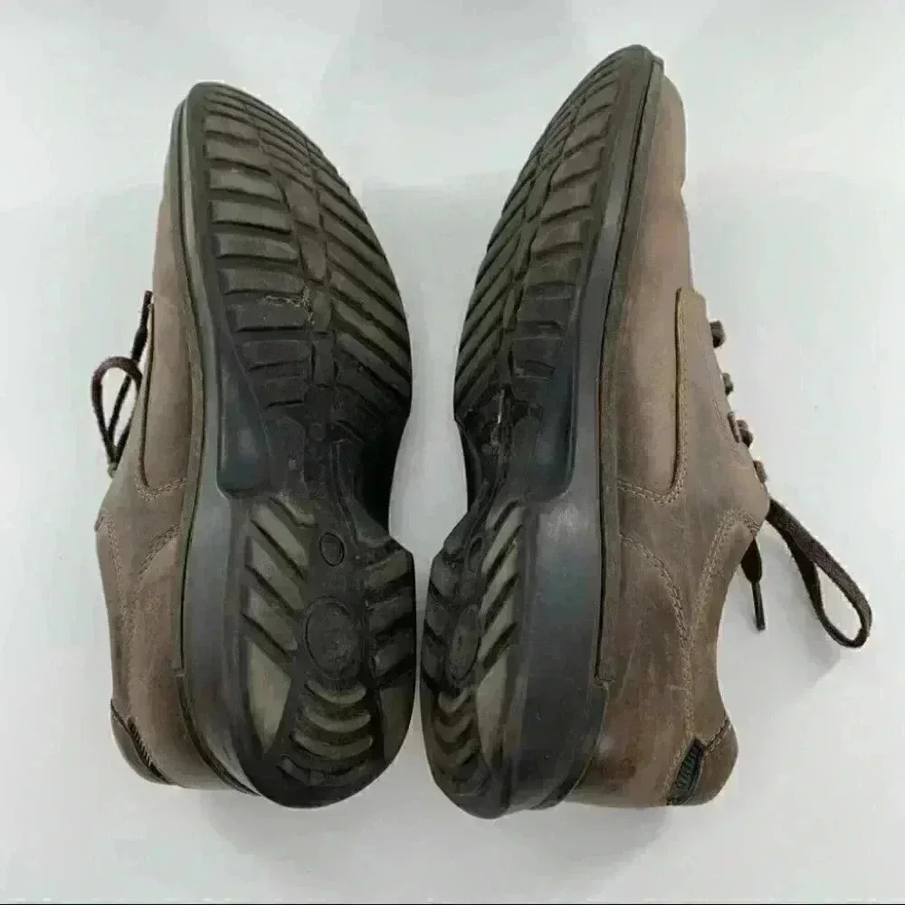 Ecco mens Oxfords size 45 11.5 brown leather lace up comfort orthopedic walking